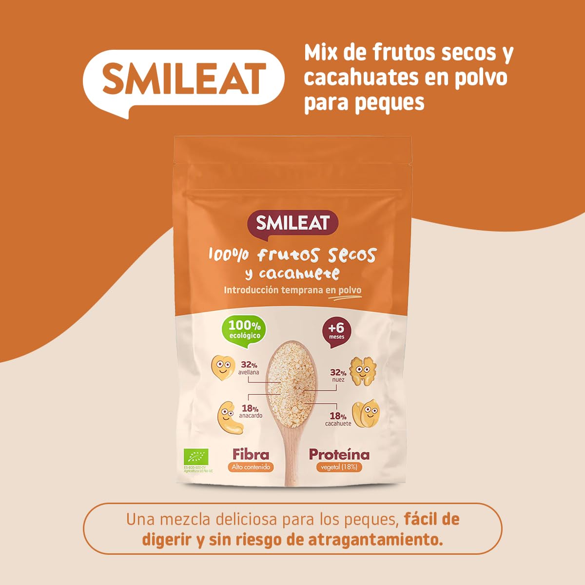 Noix et poudre d'arachide +6m 200 g de poudre