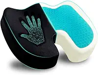 Almofada Gel, 45*35*7cm, Almofada Coccix, Almofada de Assento de Espuma de Memória, Almofada para Coccix, Almofada Hemorroida, Almofada para Cadeira, Almofada de Assento para Cadeira de Escritório