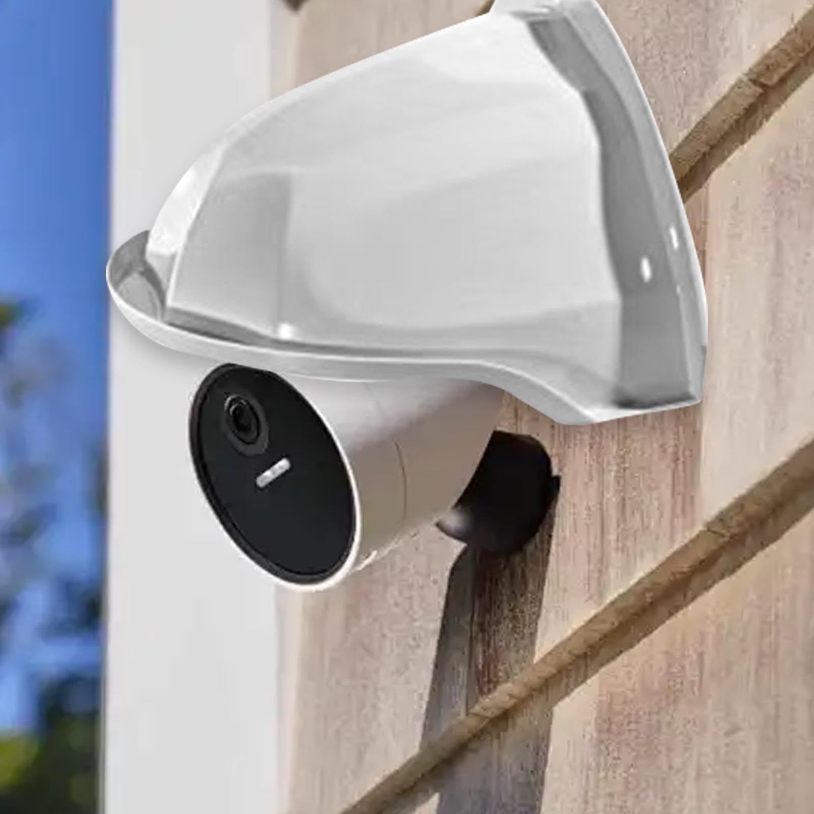 Telecamera Copertura Impermeabile Universale Copertura Antipioggia Protezione Tettoia Custodia Protettiva Adatta per Giardino Hotel Fabbrica Residenza, Bianco