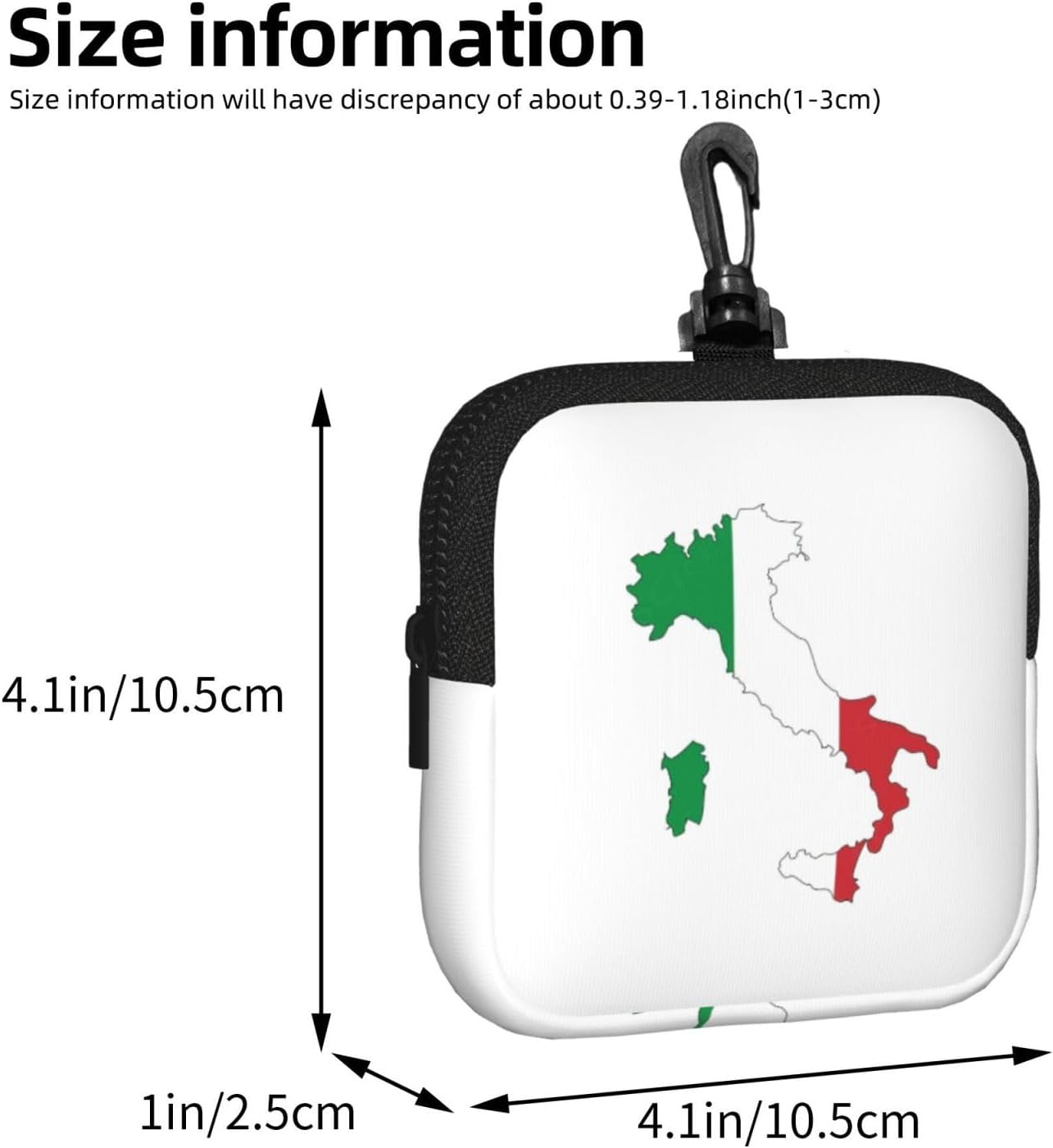 Italian Flag Map Print Versatile Square Storage Bag Travel Organizer Pouch Toiletry Home Office Gift image 3