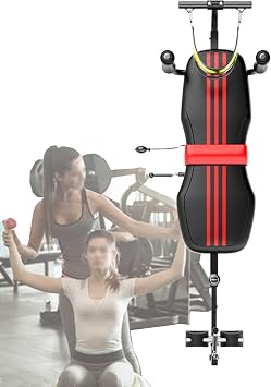 Decompression Back Stretch Bench, Adjustable Length Stretching Body Spine Traction Machine, Neck Stretcher Back Trainer Bench Workout Inversion Table
