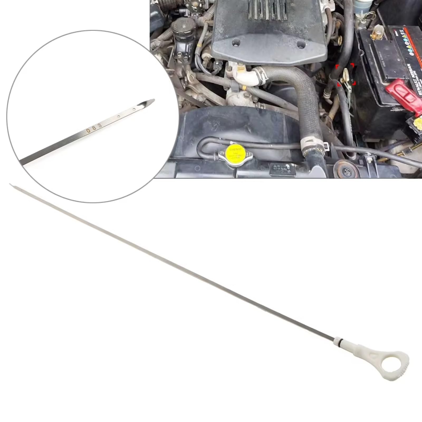 Asta di Livello Olio Motore per Mitsubishi L200 Sport 2005-2020, Nativa, Pajero Sport 2008-2020, 719 mm, codice 1255A083.