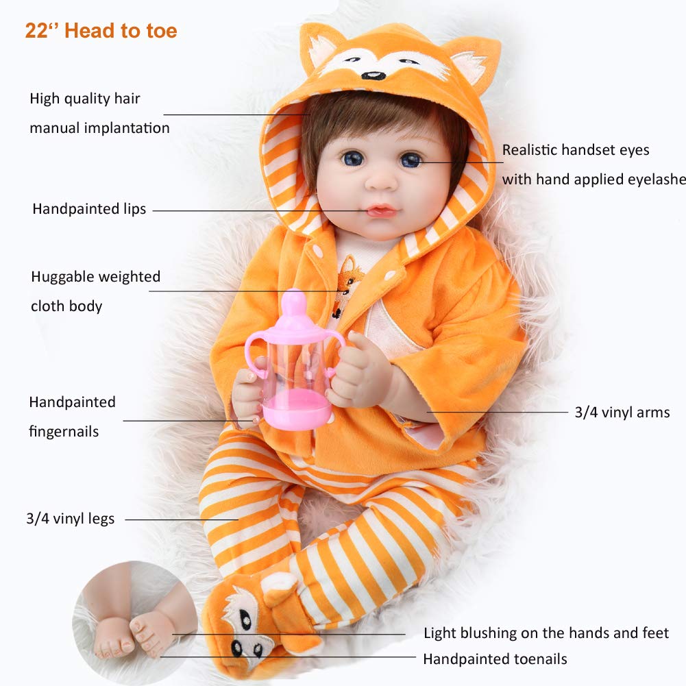 Aori Reborn Baby Doll 22 Inch Realistic Dolls Weighted Lifelike Baby