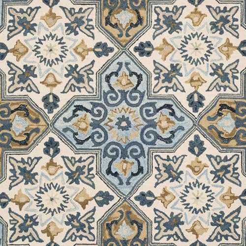 Image of Modern Home Decor Texture Wool Loop Pile Anti-Shed Rug Hand Tufted Carpet for Living Room Bedroom Drawing Room and Hall Color Multi 4 x 6 Feet (120 x 180 cm)
