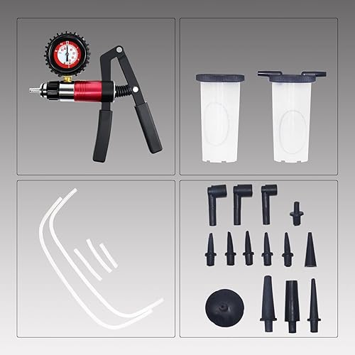 Miniatura 8 de YSTOOL Bomba de vacío y presión de mano Kit de herramientas de purga de líquido de embrague de freno, cambio de aceite, juego de sangrado de líquido