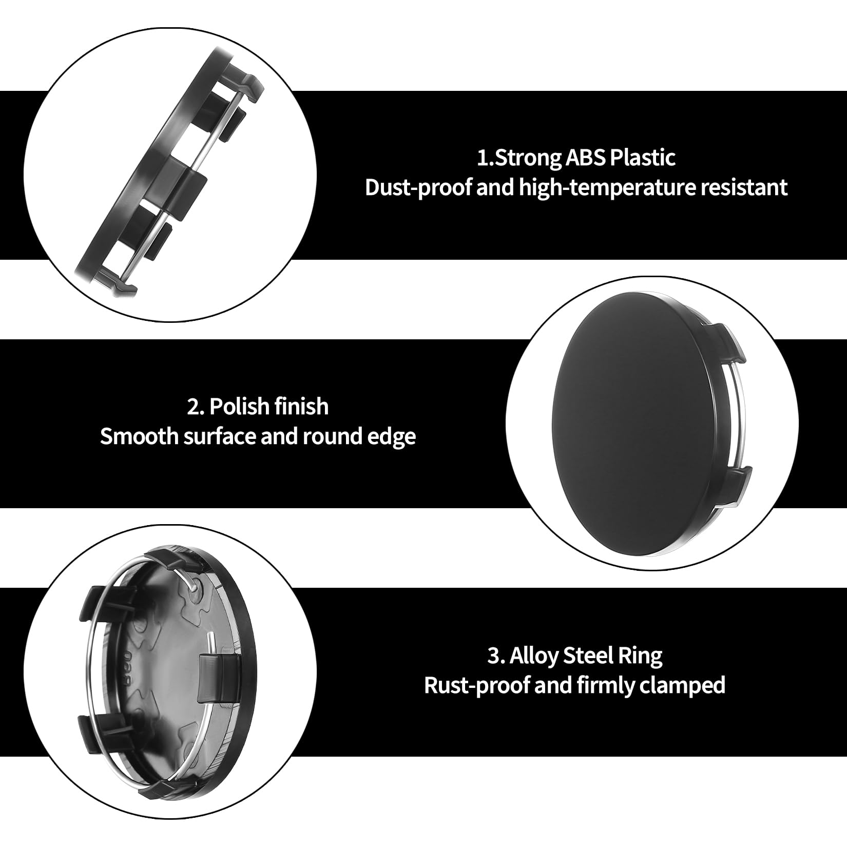 4 sztuki kołpaków kół 56 mm, uniwersalne kołpaki, kołpaki kół, nakładki na felgi ABS, samochodowe nakładki środkowe kompatybilne z felgami aluminiowymi VW Audi (OD 56 mm ID 51 mm)