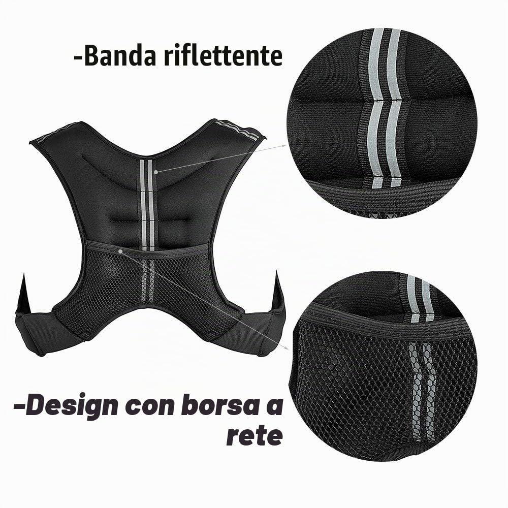CHEYLIZI-Gilet da allenamento con pesi Gilet da 10 kg Gilet da corsa Gilet da 36 * 20 * 9 cm Fitness