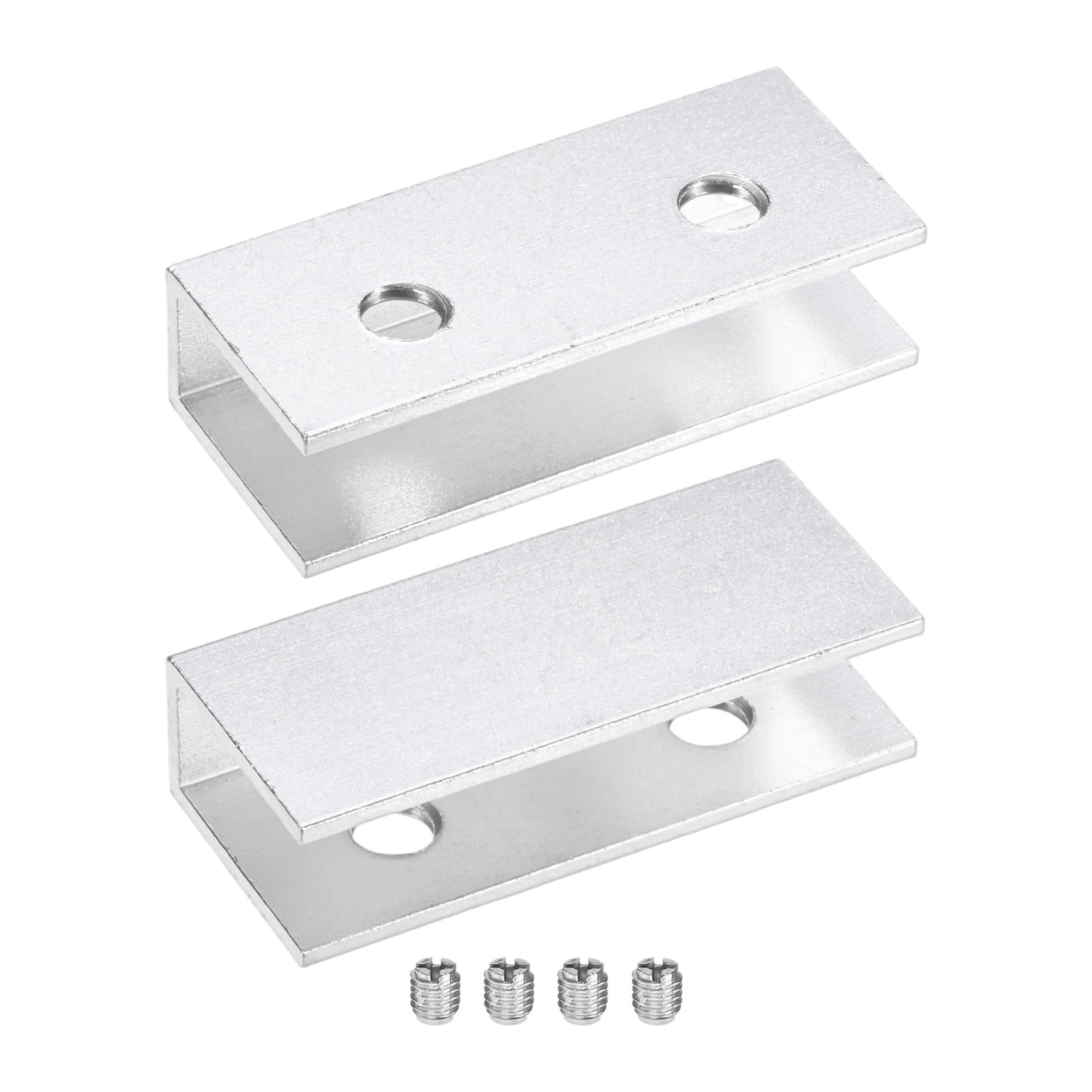 M METERXITY Glass Fixing Clip (8-10mm) 2 PCS - Aluminum Alloy Glass Combination Fixing Bracket & Reinforced Clip Clamp Accessories, Apply to DIY Display Cabinet/Fish Tank