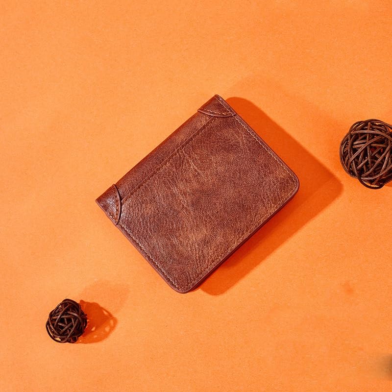 Vintage Business Men's Wallet Short Multi-card Bag Multi-function Coin Wallet Wallet Clip(white-Patch five-pointed star4)4