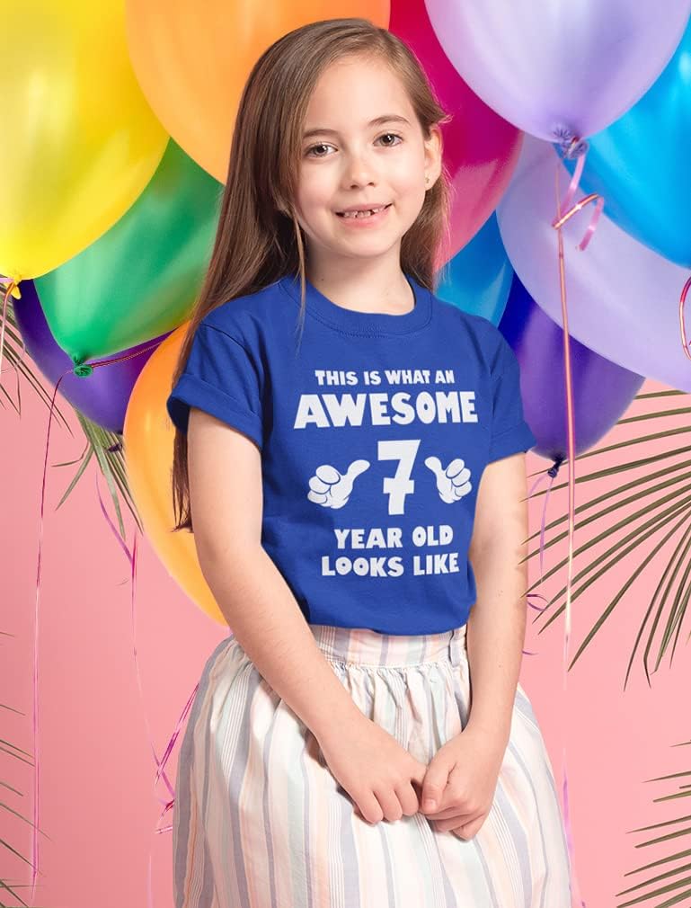 Tstars 7th Birthday Shirt for Boys or Girls - This Is What an Awesome 7 Year Old Looks Like Youth Kids T-Shirt