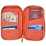 Hopsooken Travel Wallet & Passport Holder Organizer Rfid Blocking ID Card Pouch (Orange)