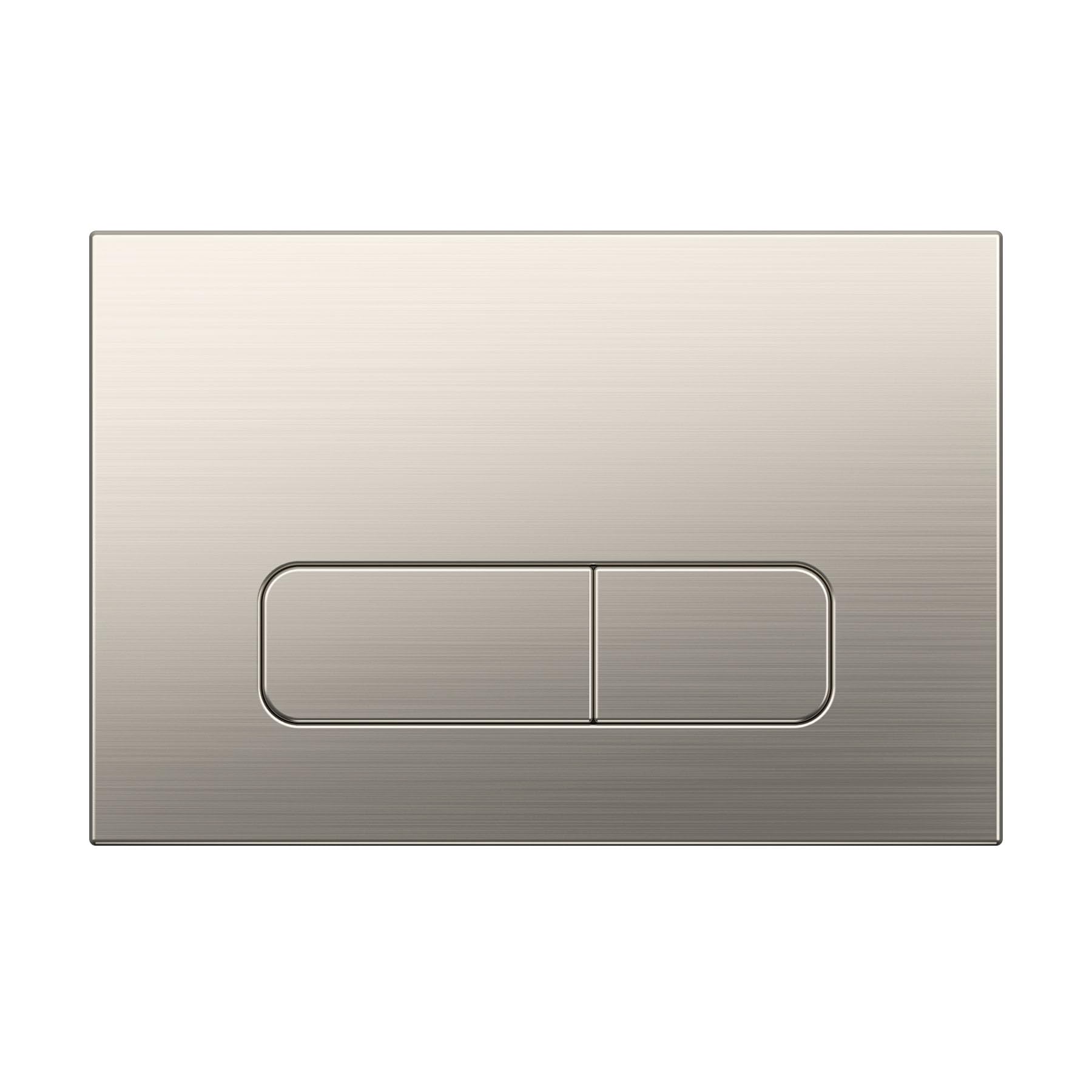 Wunderbad Brushed Nickel Push Plate Compatible With Geberit Duofix Sigma/Delta/Basic, Actuator Plate For 2 Flush (Brushed Nickel)