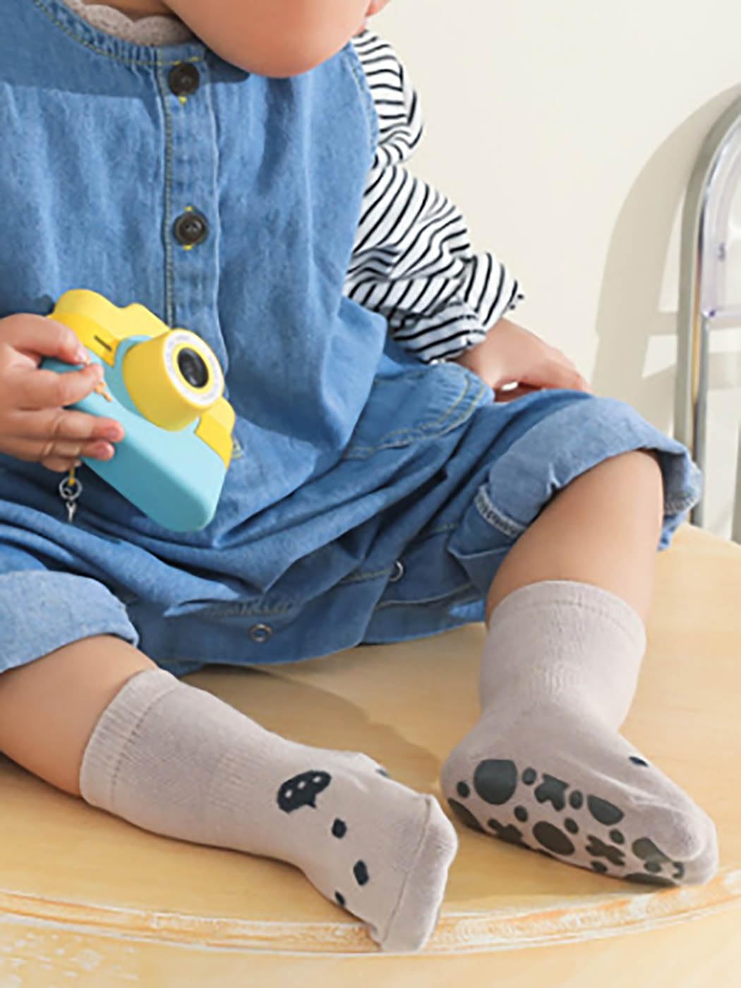 Woeoe 3 Pairs Baby Socks with Grip Cute Pattern Non-slip Toddlers Socks for Kids Girls Boys （1-3 Years Old ） - Image 3