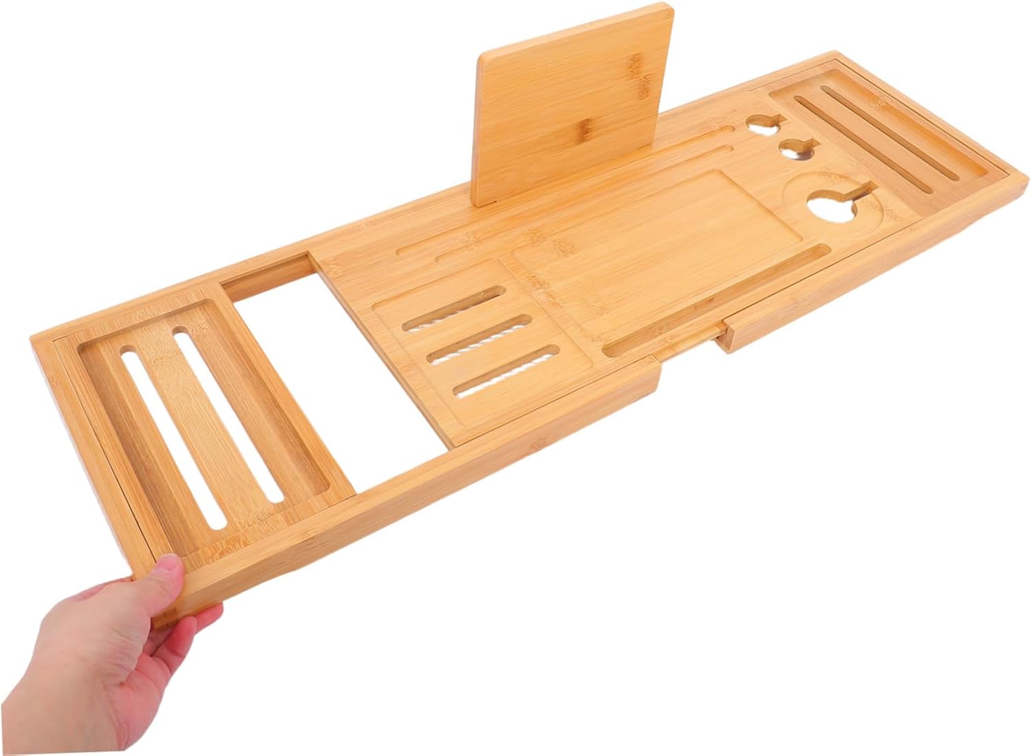 Zerodeko Expandable Bathtub Tray Organizer for Bath Products Non Slip Design Stylish Storage for Soap Shampoo Body Wash Accessories Any Bathroom