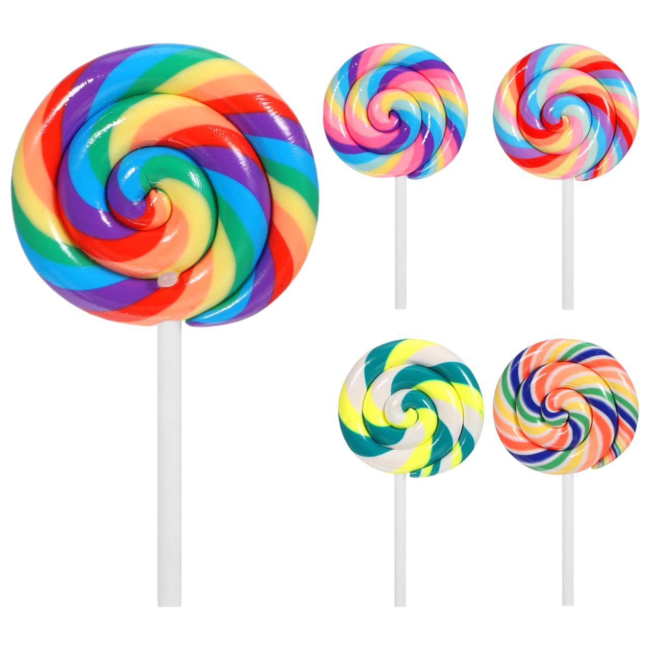 TOYANDONA 5PCS Pretend Play Food Set, Large Simulation Lollipop Toy Soft Candy Set for Kids (Random Color)