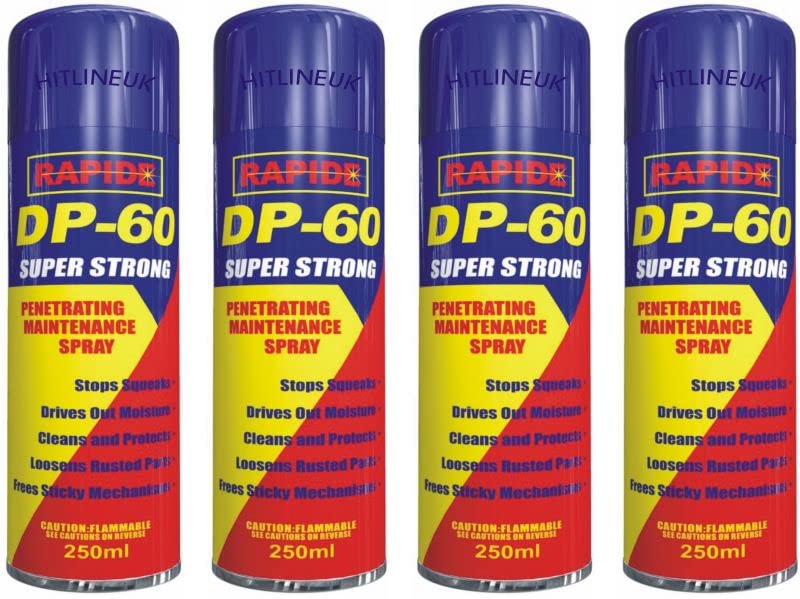 HitlineUK 4 x DP-60 Penetrating Releasing Cleaning Maintenance Spray Lubricant 250ml