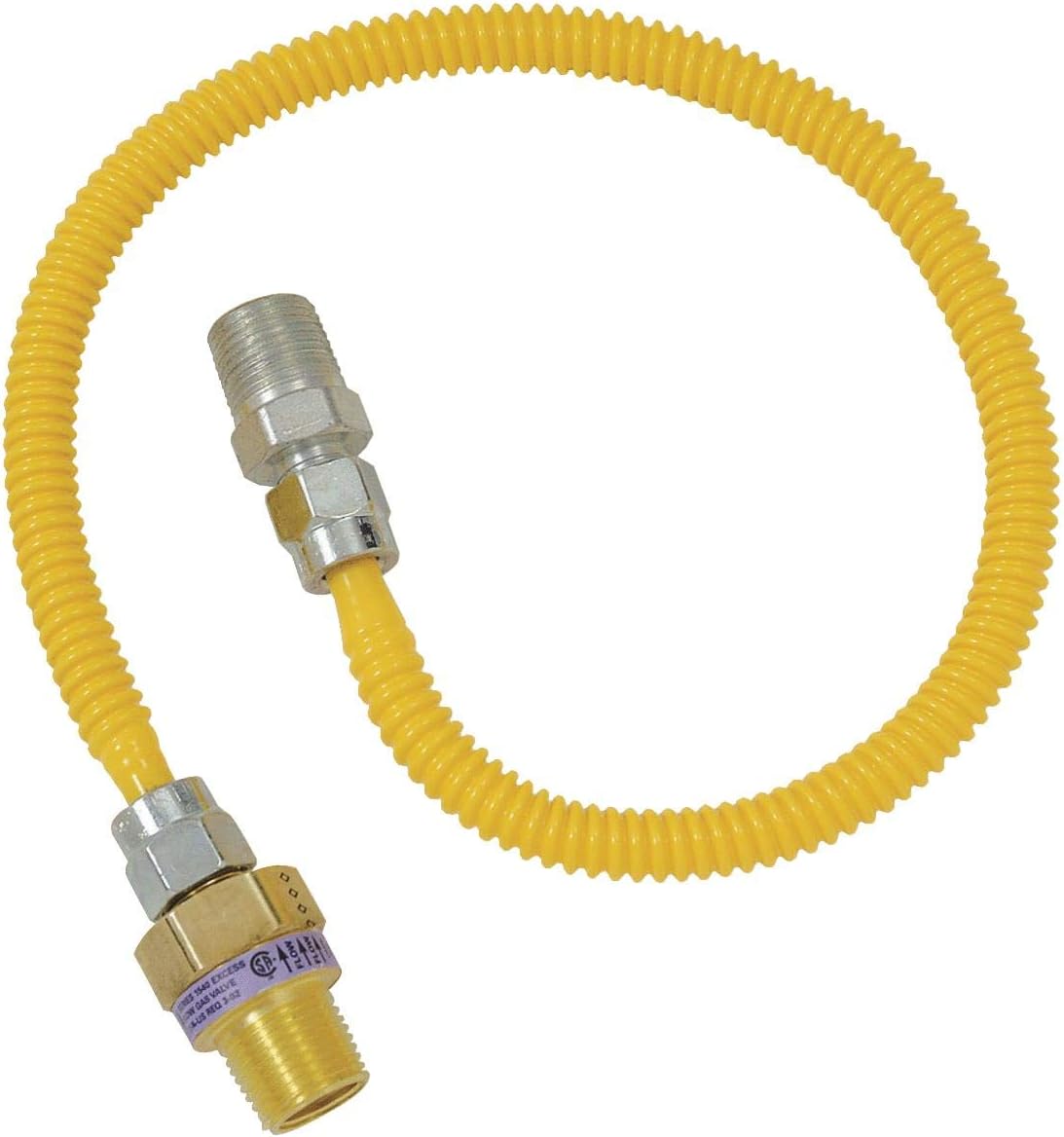 BRASSCRAFT Cssl44r-48 P Straight Connector, 1/2 in, Mip, 48 in L, 28300 Natural, 45280 Btuh Propane Gas Line Kits, Stainless Steel