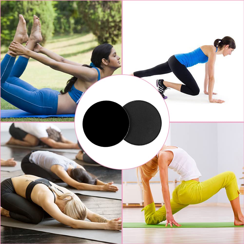 Gleitscheiben Fitness Sliders, Kern Übung Sliders, Doppelseitige Gliding Discs, Slider zum Trainieren, Dual Sided Gliding Discs Kerngleitstücke, Slide Pads für Bauch Workouts, Schwarz, 1 Paar