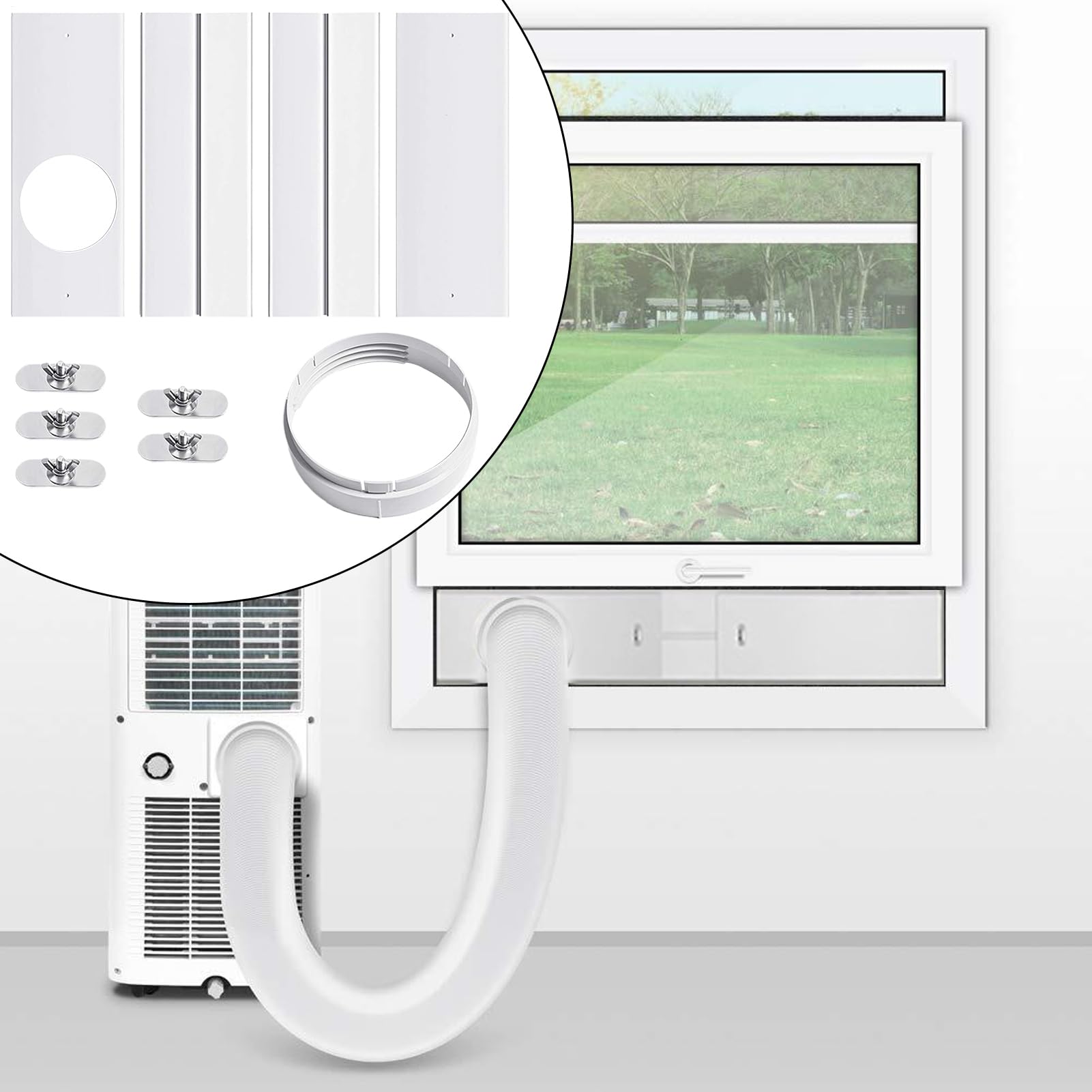 Klimaanlage Rolladenabdichtung, Rollladen-fensterblende Klimaanlage, Schiebe-AC-Fenster-Lüftungs-Kit, Fenster-Kit Tragbare Klimaanlagens