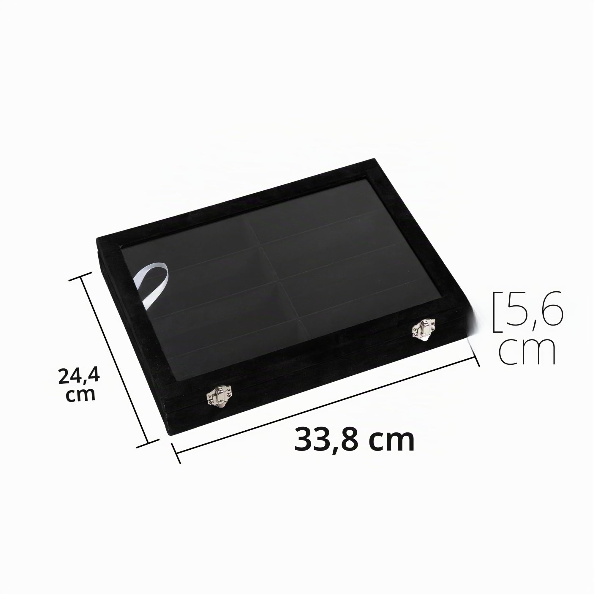 Frebeauty Caja de terciopelo para guardar gafas de sol, bandeja con 8 cajones, ideal para hombres y mujeres.