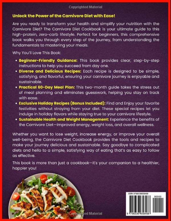 Carnivore Diet Cookbook: Ultimate Guide for Beginners to a Healthy Lifestyle! 60-Day Meal Plan of 100+ Easy and Tasty Recipes to Boost Energy, Achieve Fitness Goals and Thrive - Image 2