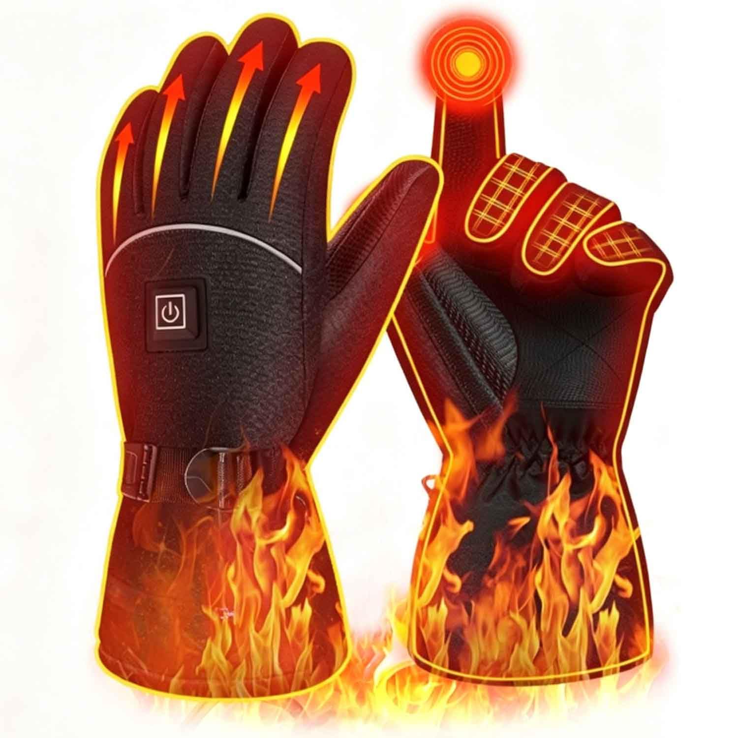 Gants Chauffants pour Homme et Femme, tactiles, imperméables, Chauffe-Mains pour Escalade, Moto et Ski, 7,4V (4000mAh) -L