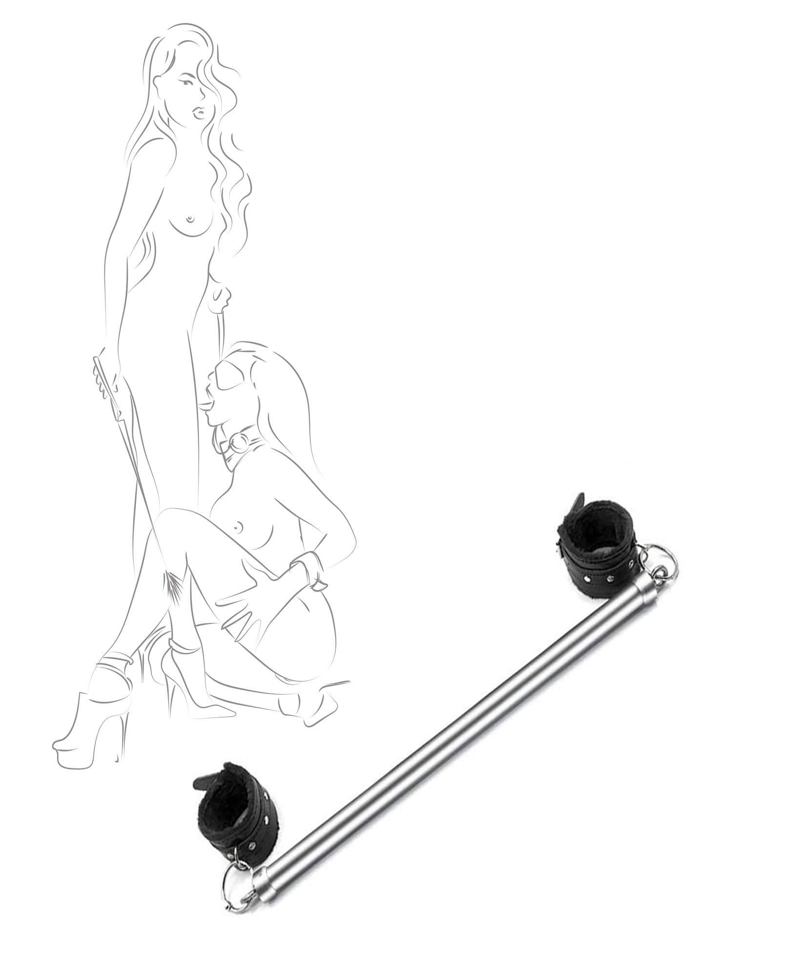 BAOMAZ4 Bondage Barra Separadora de Metal Erótica Ajustable con Juguetes Sexuales BDSM Juego de Bondage Sexual Erótico Puños de Tobillo los Pies Barra Separadora de Piernas Bondage de 50 cm