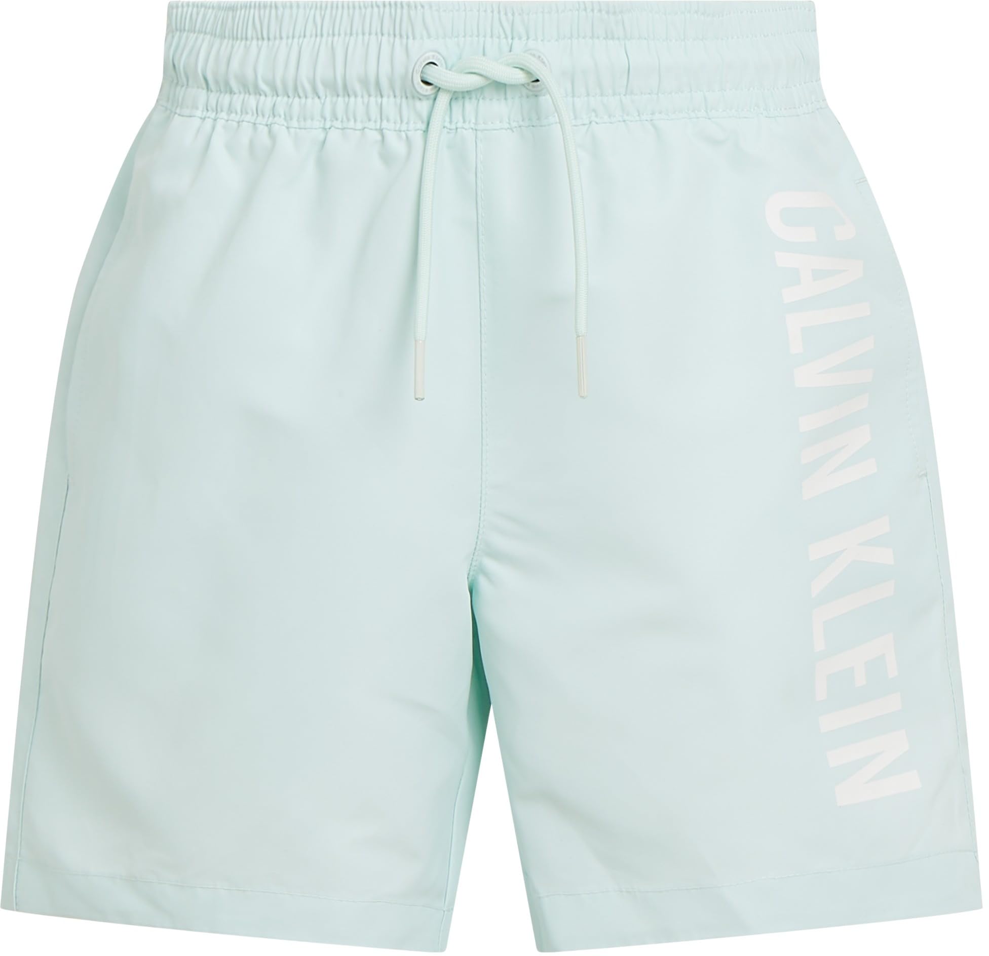 Calvin Klein Boys’ Medium Drawstring Swim Shorts, Grey (Moonlight Jade), 8-10 Years