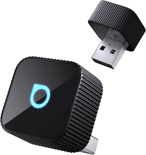 OTTOCAST Mini Slim Wireless Carplay Adapter for Apple iPhone, 2-in-1 Car Play Android Auto Adapter, Convert Wired CarPlay to Wireless, Low Latency Auto-Connection for iOS 10+ & Android 11+ (Black)