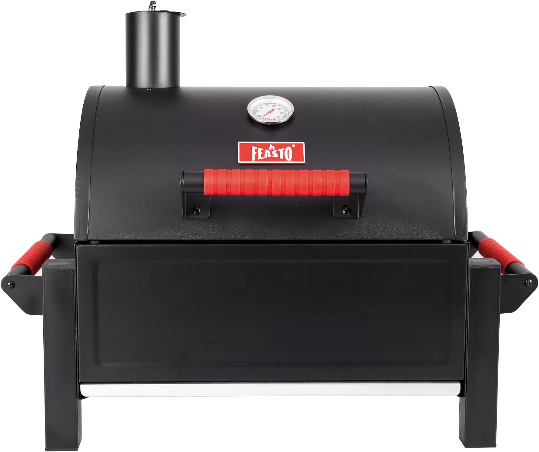 FEASTO Portable Charcoal Grill with Two Silicone Holding Handles, Tabletop grilling with 354 Square Inches Cooking Area, Convenient for outdoor Camping and Picnic, Black，L26.8’’x W20’’x H21.3’’