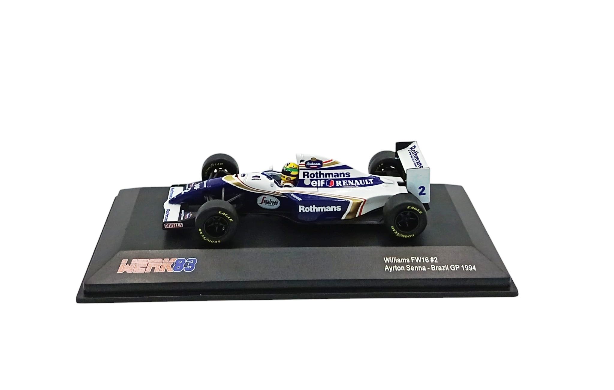 OPO 10 Auto di Formula 1 Compatibile con Renault Williams FW16#2 Ayrton Senna GP del Brasile 1994 - Scala 1/43 W430008