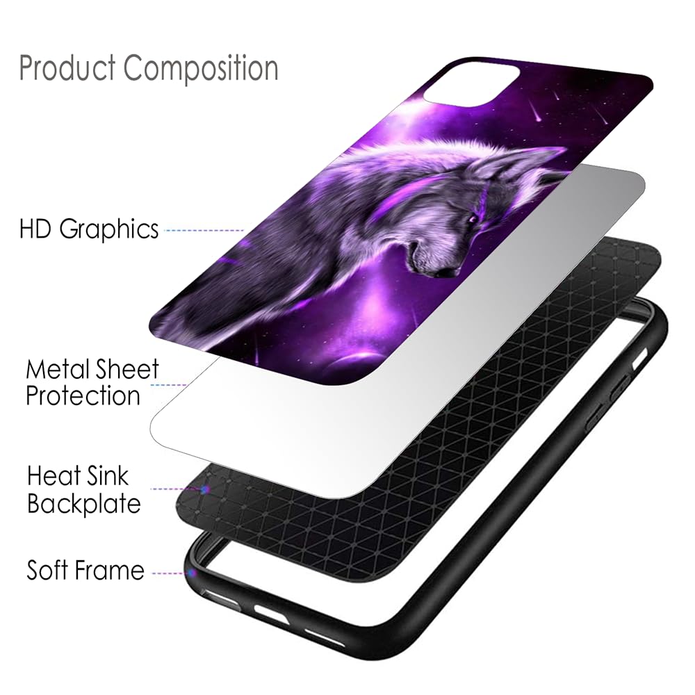Custodia Trasparente Per Huawei P50 Pro, Silicone TPU Morbido Antiurto Con Stampa Lupo, Sottile E Leggera