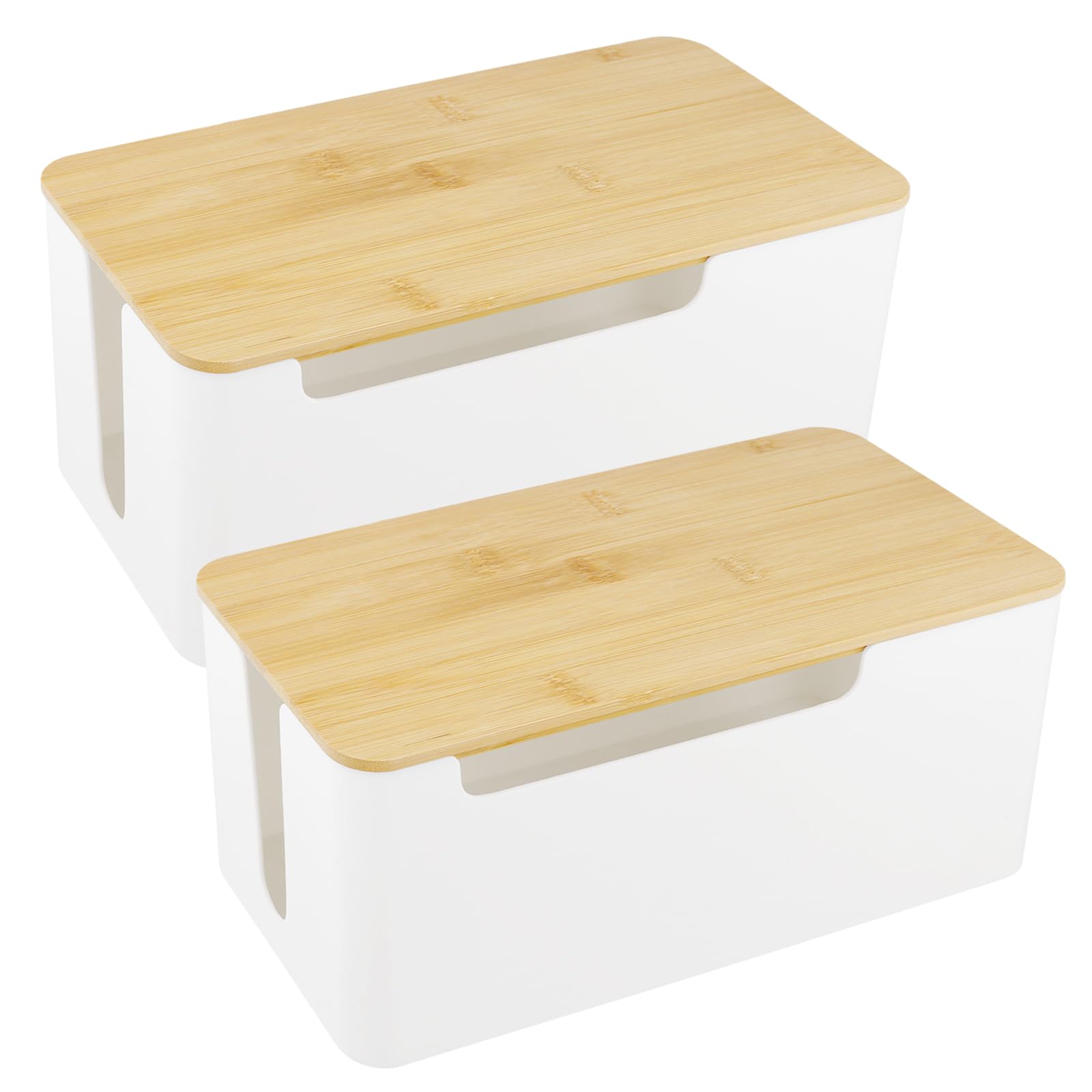 Boîte de rangement de câbles multiprise cache-fil électrique en plastique noir ou blanc - 8