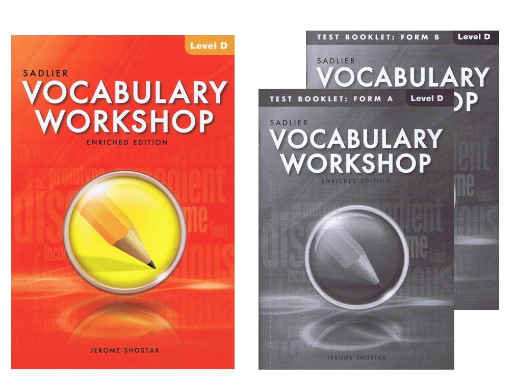 (P0097) Vocabulary Workshop Enriched Edition Student Book with Test Booklet Form A&B Level D - Grade 9