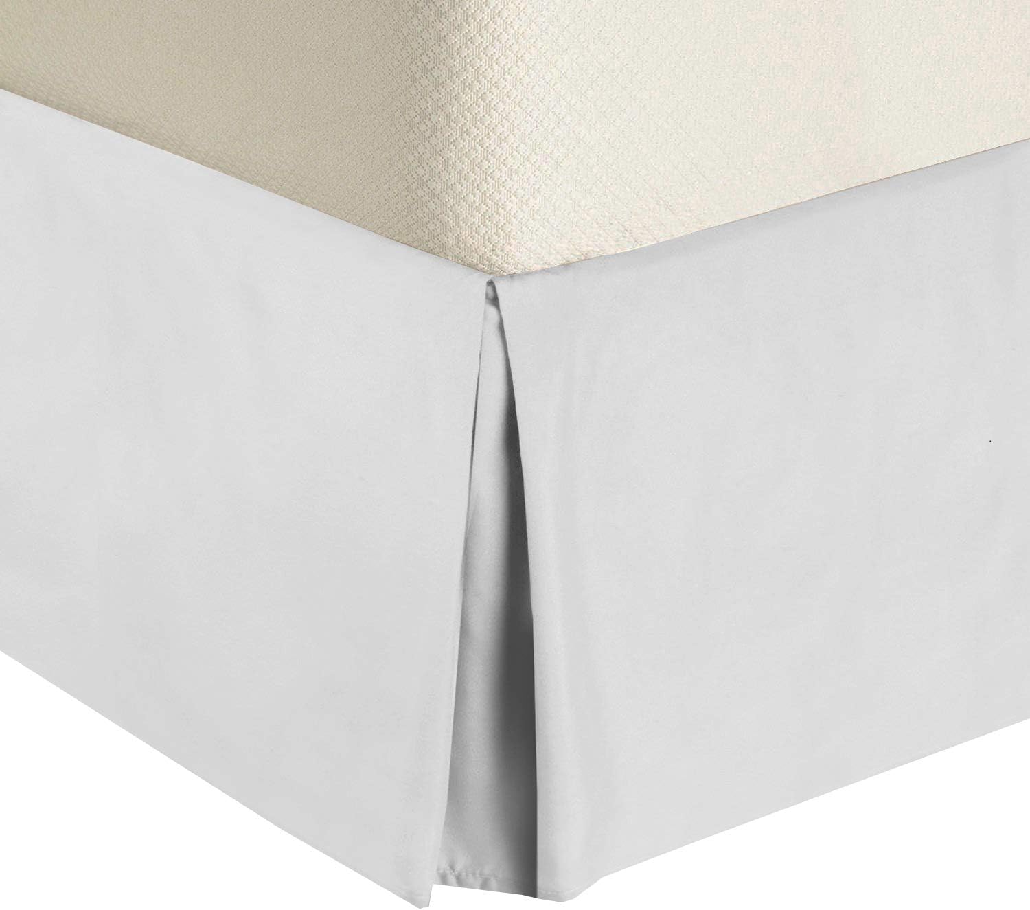 Royal Tradition Solid 300 Thread Count, 100-Percent Cotton Queen Pleated Tailored with 15-Inch Drop and Split Corners Bed Skirt, Blue