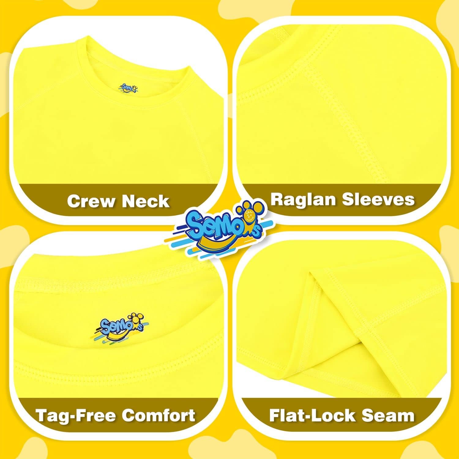 Boys Rash Guard Short Sleeve, Yellow UPF 50+ Sun Protection Rashguard Slim Fit Swim Shirt Fishing Surf Quick Dry Cool Beach Clothes for Toddler Youth Kids Size 4T - Image 3