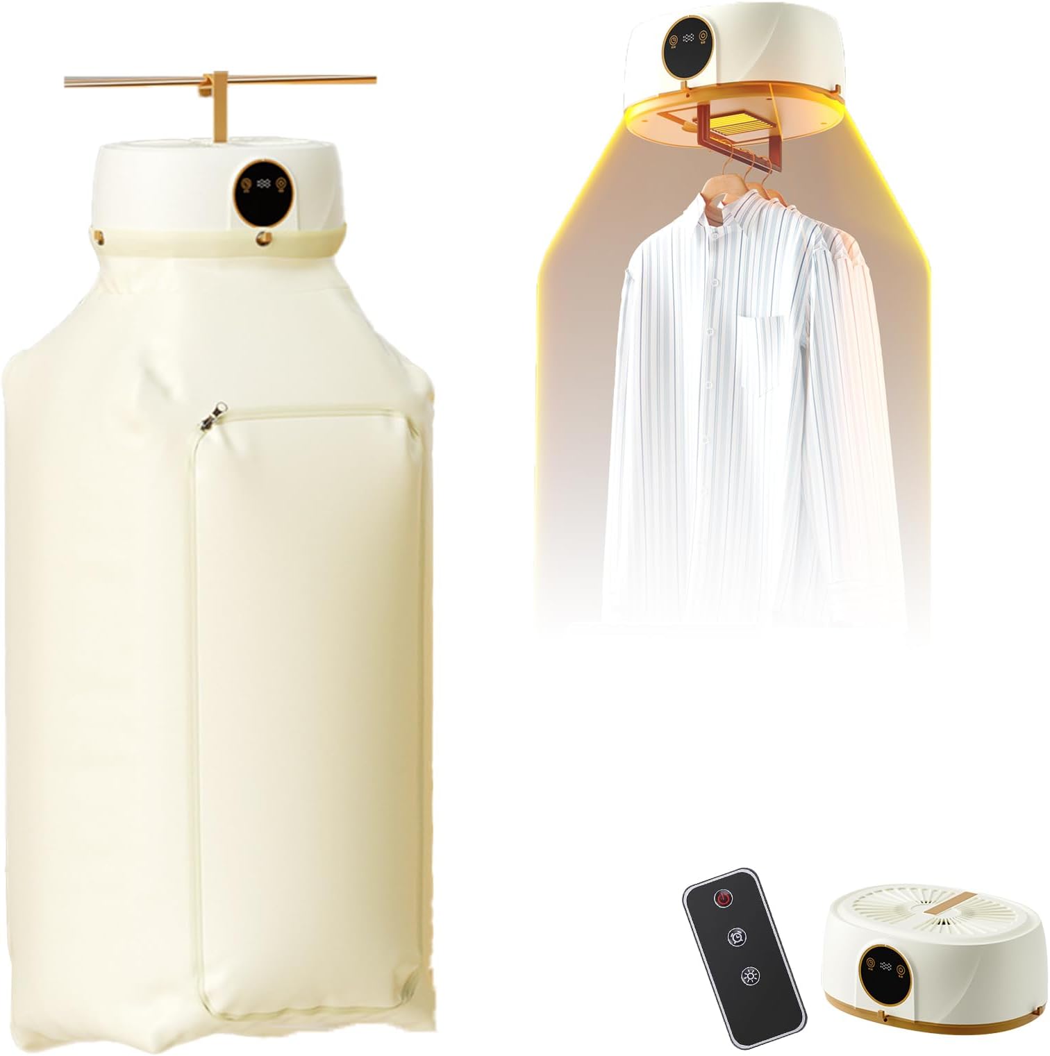 Automatic Ironing Machine | Portable Clothes Dryer Upgraded, Automatic Wireless Vertical Steam Iron | Portable Dryer with Remote Control for Apartment, Travel - User Manual Included (1)