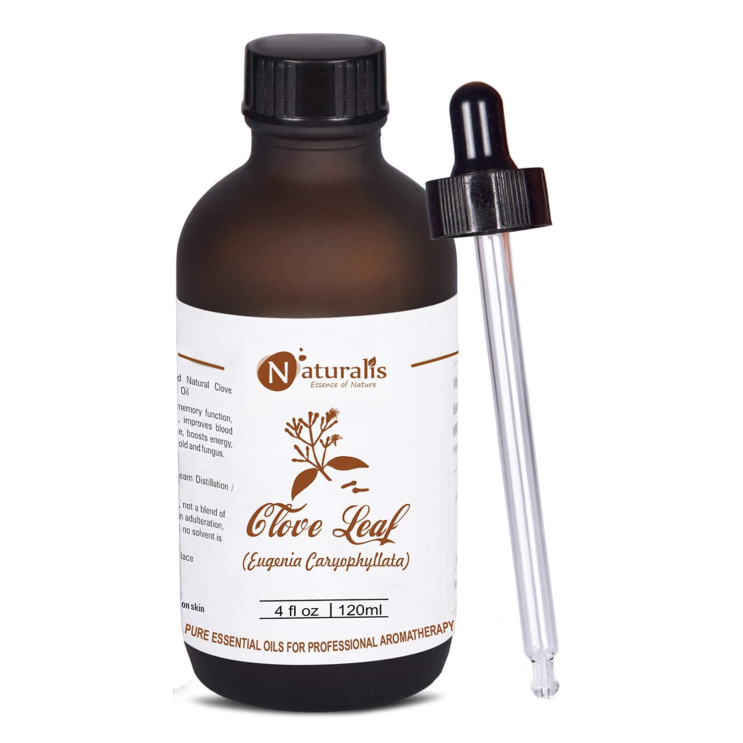 Naturalis Clove Oil for Teeth - Pure Essence of Clove Oil for Gum Care, Soothing Massage, Mehndi and Hair - Therapeutic Grade Essential Oil - 120ml
