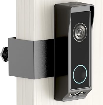 No-Drill E340 Doorbell Camera Mount, Anti-Theft Door Mount for E340 Doorbell, No Block Dual Light System and Motion Sensor, Hidden Screw Protection Kit for Apartment Hotel Home Rentals