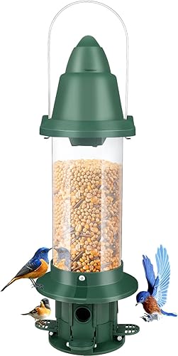 Comedero para pájaros a prueba de ardillas, Squirrel Buster Plus a prueba de ardillas para pájaros silvestres para exteriores con 4 puertos de