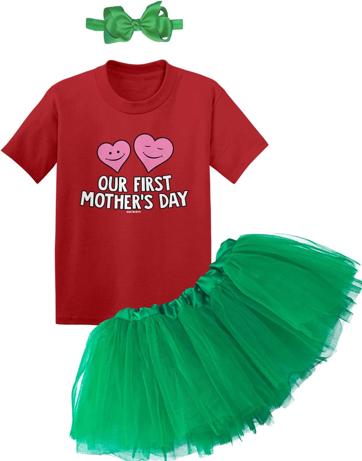 Our First Mother's Day - Mommy Baby Bodysuit + Tutu Skirt + Bow Headband Set