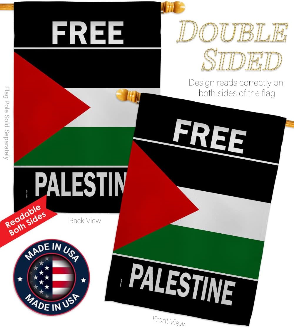Free Palestine House Flag Support Cause Pray for Home Stand with Country International World Decoration Banner Small Garden Yard Gift Double-Sided, Made in USA
