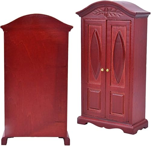 Miniatura 8 de 112 Escala Mini Vintage de Madera Doble Puerta Armario Armario Muñecas Casa Accesorio Casa de Muñecas Muebles Vino Rojo Muñeca Accesorios
