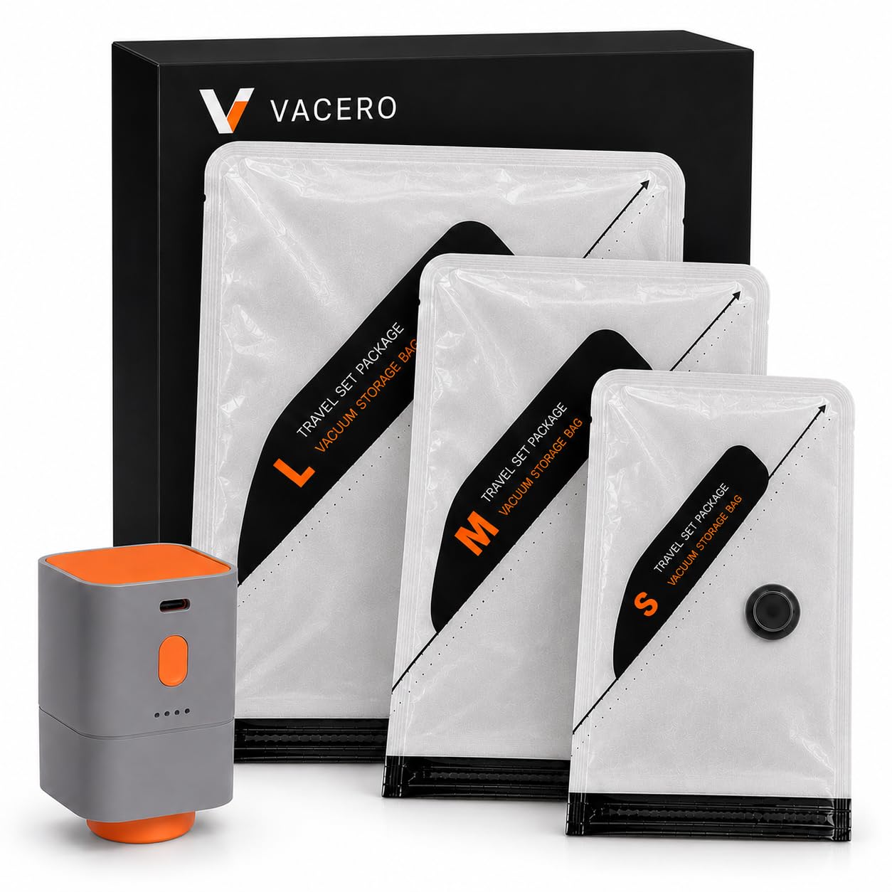 VACERO Vacuum Storage Bags, Reusable Space Saver Bags with Electric Air Pump for Clothes, Travel, 10 Pack