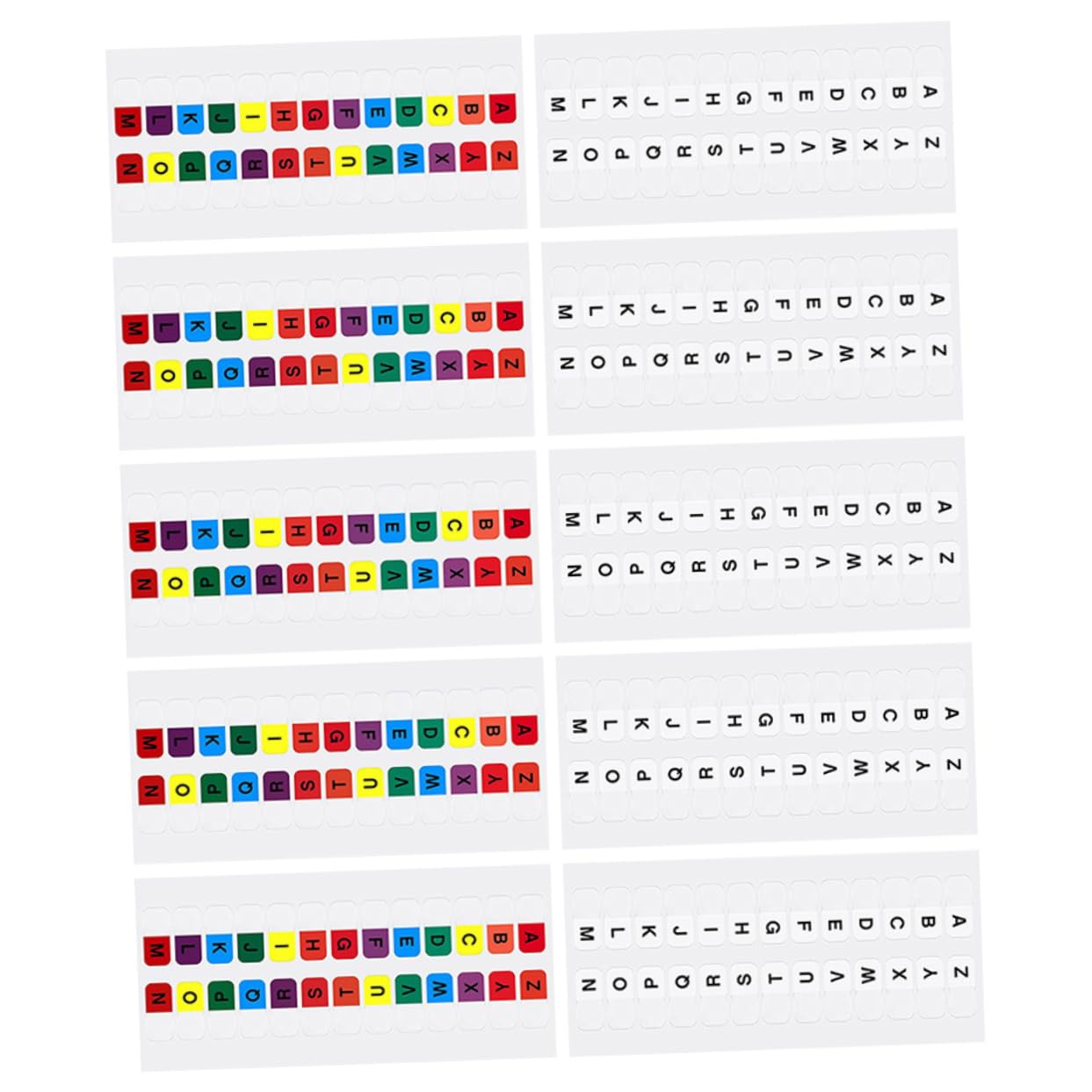 OSALADI 5 Set Schede Adesive Alfabeto Colorate Linguette Autoadesive Per Segnalibri Pratiche E Resistenti Per Quaderni E Libri Per Studio E Lavoro 30 Fogli*5