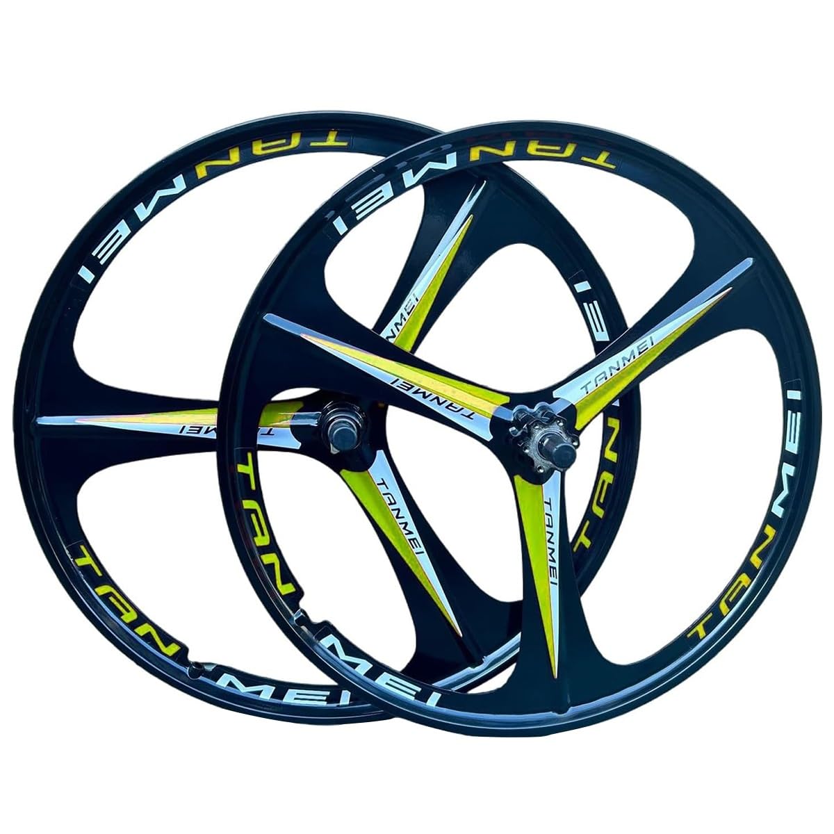 FKXSXAZ 26" 27.5" 29" Mountain Bike Wheelset Mag Magnesium Disc Brake Wheel Set 3-Spoke Rim Front Rear Wheels100x135mm For 6-9 Speed Rotary Freewheel