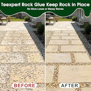 Teexpert 2 Gallon Rock Glue for Landscaping – Strong Pea Gravel Binder & Stone Adhesive for Walkways, Yards, Patios, and Decorative Driveway Edges
