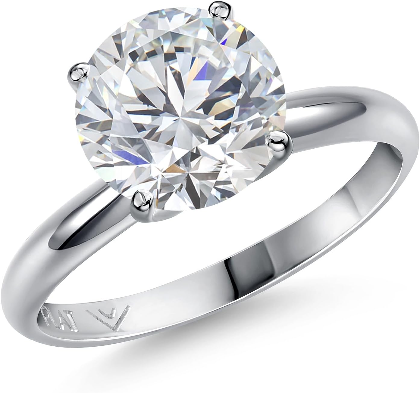 Gem Stone King 1-3 Ct White Lab Grown Diamond 900 Platinum IGI Certified Solitaire Engagement Ring For Women | F-G Color | VS1 Clarity | Platinum Ring Available In Size 5, 6, 7, 8, 9