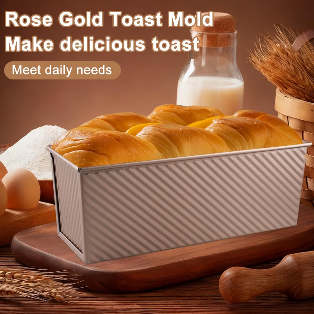 Moule à Pain De Mie Avec Couvercle Capacité de Pâte 1000g | Moule Pain De Mie Rectangulaire Antiadhésif,Moule a Brioche Acier au Carbone Pour La Cuisson Des Toasts Pain Gâteaux Sandwich