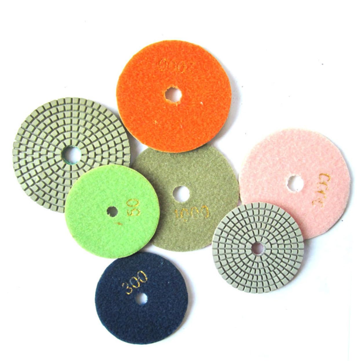 Almohadilla Pulido Diamante Húmeda 4 Pulgadas, Resina, 10 Piezas | Granito, Piedra, Hormigón, Mármol, Kit para Obra y Taller, Discos Abrasivos para Uso Versátil